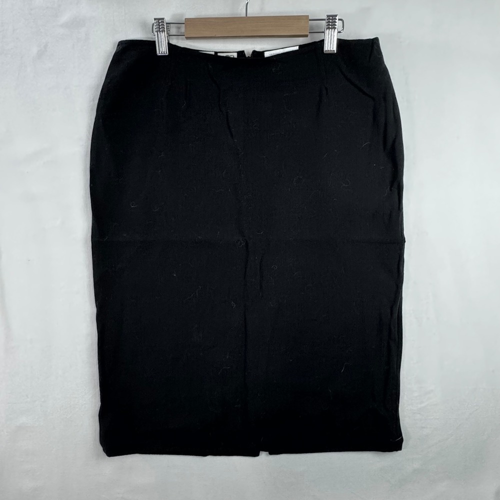Vintage Agnona Black Wool Blend Pencil Skirt Made in Italy sz 44 Italy 8 US - Picture 3 of 7